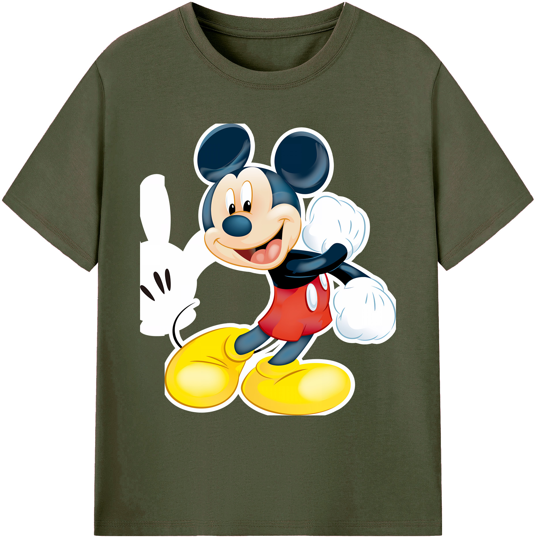 ミッキーマウス Mickey Mouse 綿100％ メンズ半袖Tシャツ｜肌触りやわらか＆通気性
